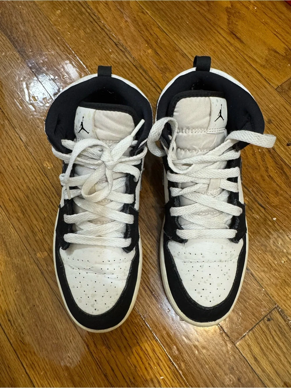 Air Jordan Black and White High Top Sneakers